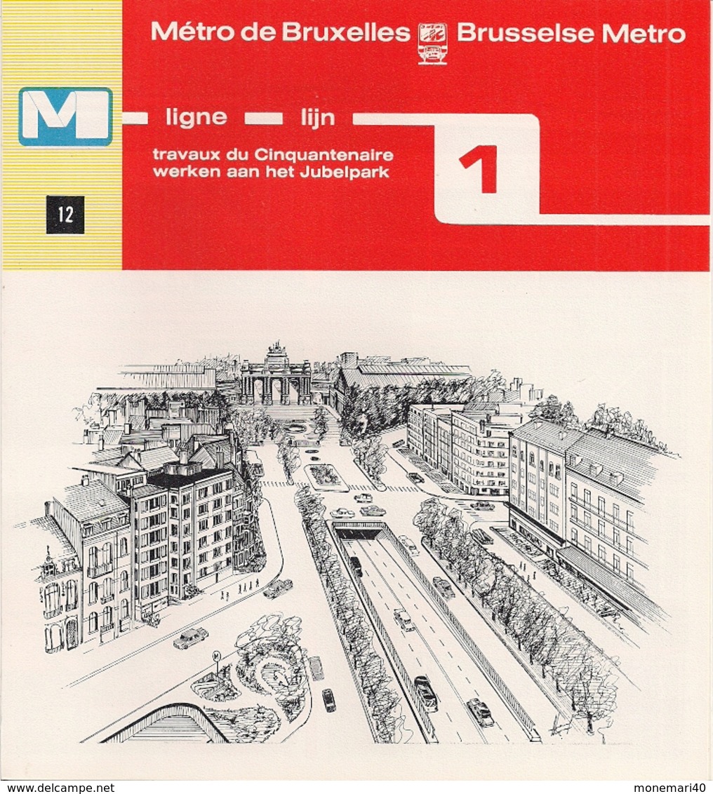 METRO DE BRUXELLES -" Travaux Du Cinquantenaire" - LIGNE 1 (Dépliant 12) - Autres & Non Classés