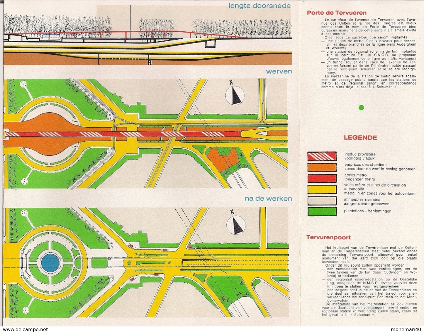 METRO DE BRUXELLES -" Travaux Du Cinquantenaire" - LIGNE 1 (Dépliant 12) - Autres & Non Classés