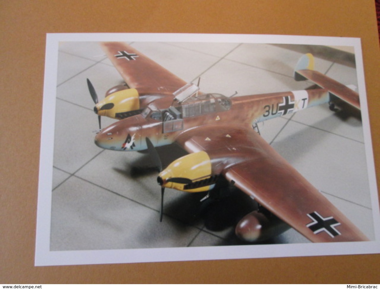 CAGI3 Format Carte Postale Env 15x10cm : SUPERBE (TIRAGE UNIQUE) PHOTO MAQUETTE PLASTIQUE 1/48e ME-110c AFRIKA KORPS - Vliegtuigen