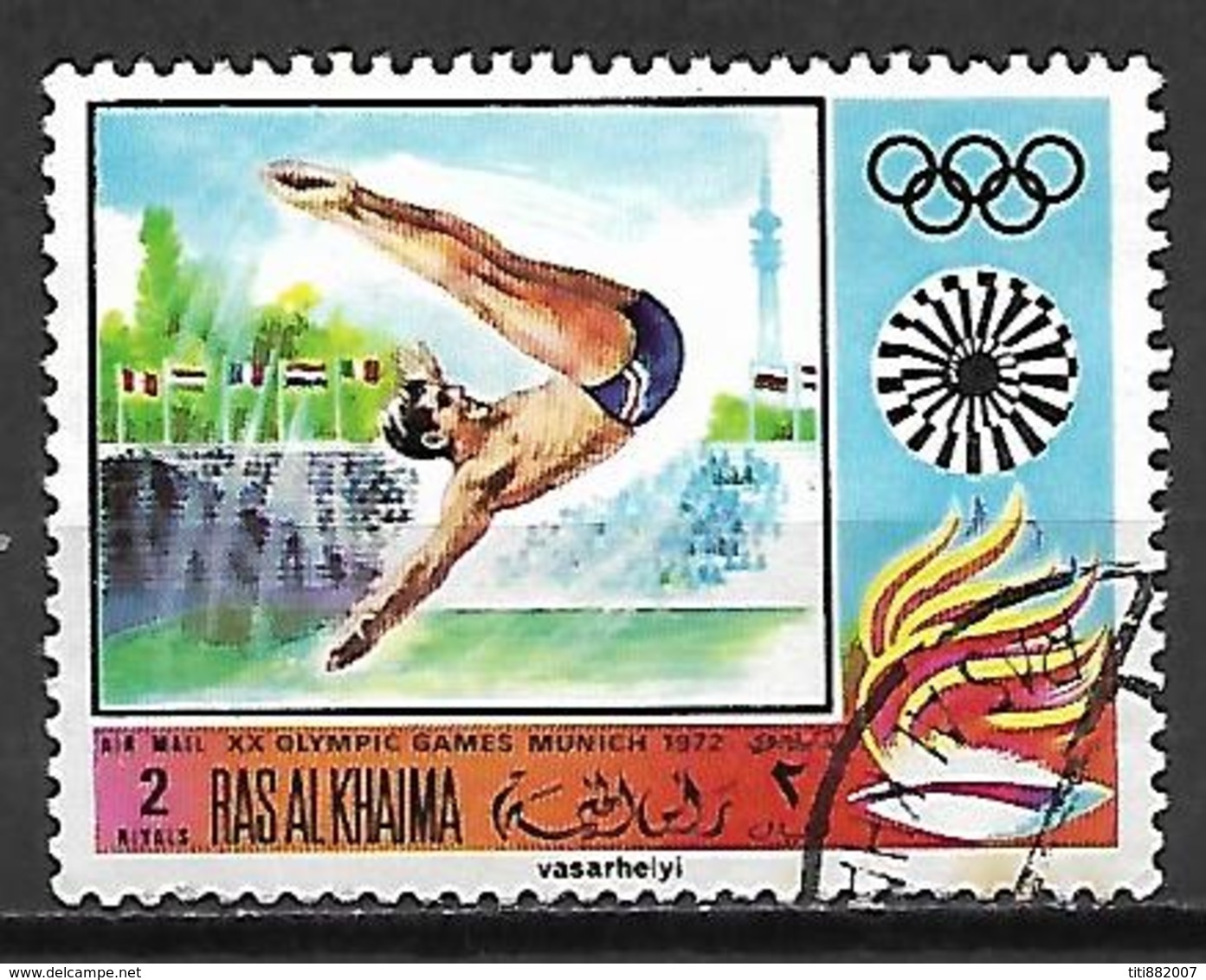 RAS AL KHAIMA    -   1972 . JO De Munich .  Plongeon.   Oblitéré - Duiken