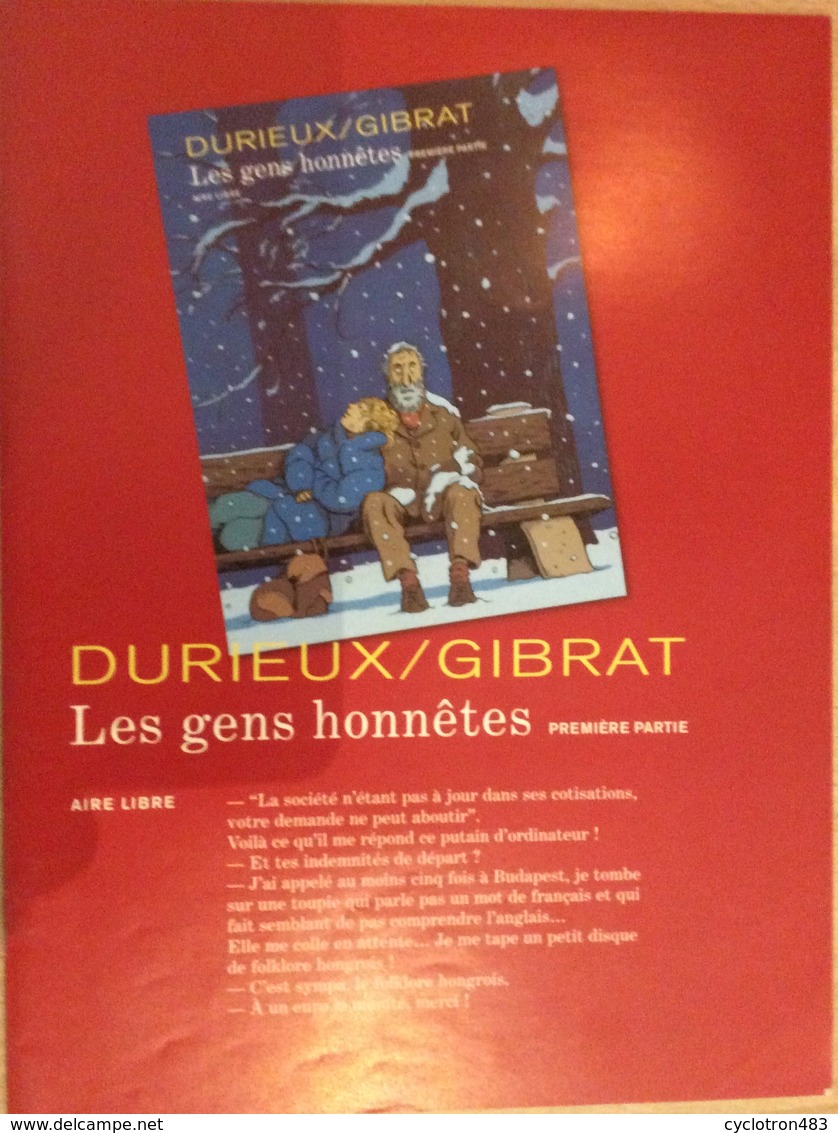 Aire Libre Dossier De Presse De : Les Gens Honnêtes De Durieux Et Gibrat. - Dossiers De Presse