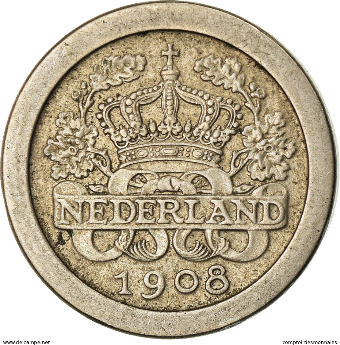 Monnaie, Pays-Bas, Wilhelmina I, 5 Cents, 1908, TTB, Copper-nickel, KM:137 - 5 Centavos