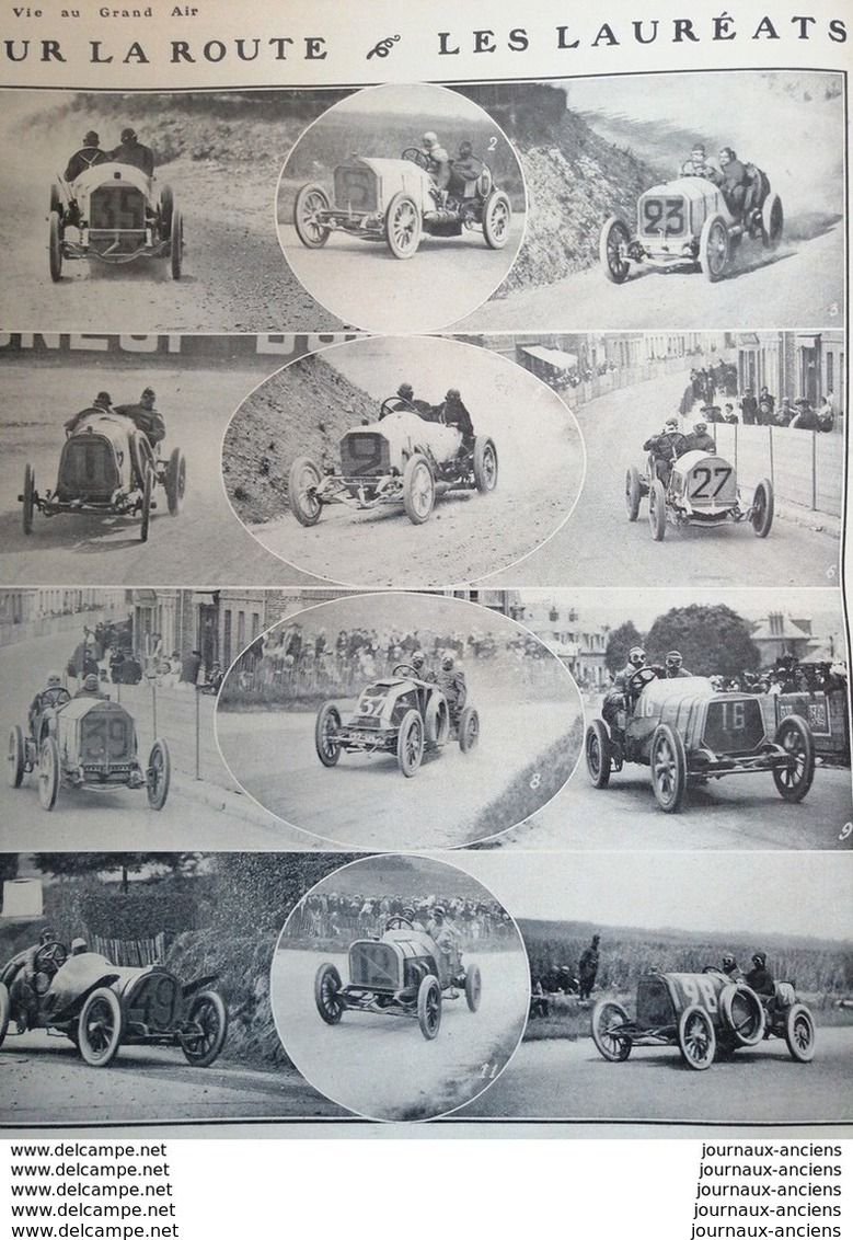 1908 COURSE AUTOMOBILE - LE GRAND PRIX DE L' À. C. F. CIRCUIT DE DIEPPE - LAUTENSCHLAGER - HEMERY - RIGAL - STANG - ERLE