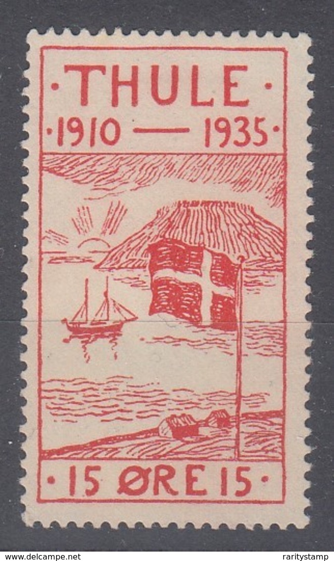 GROENLANDIA  1935  THULE  UNIFICATO N.2 15 ORE ROSSO  MINT NG - Thulé