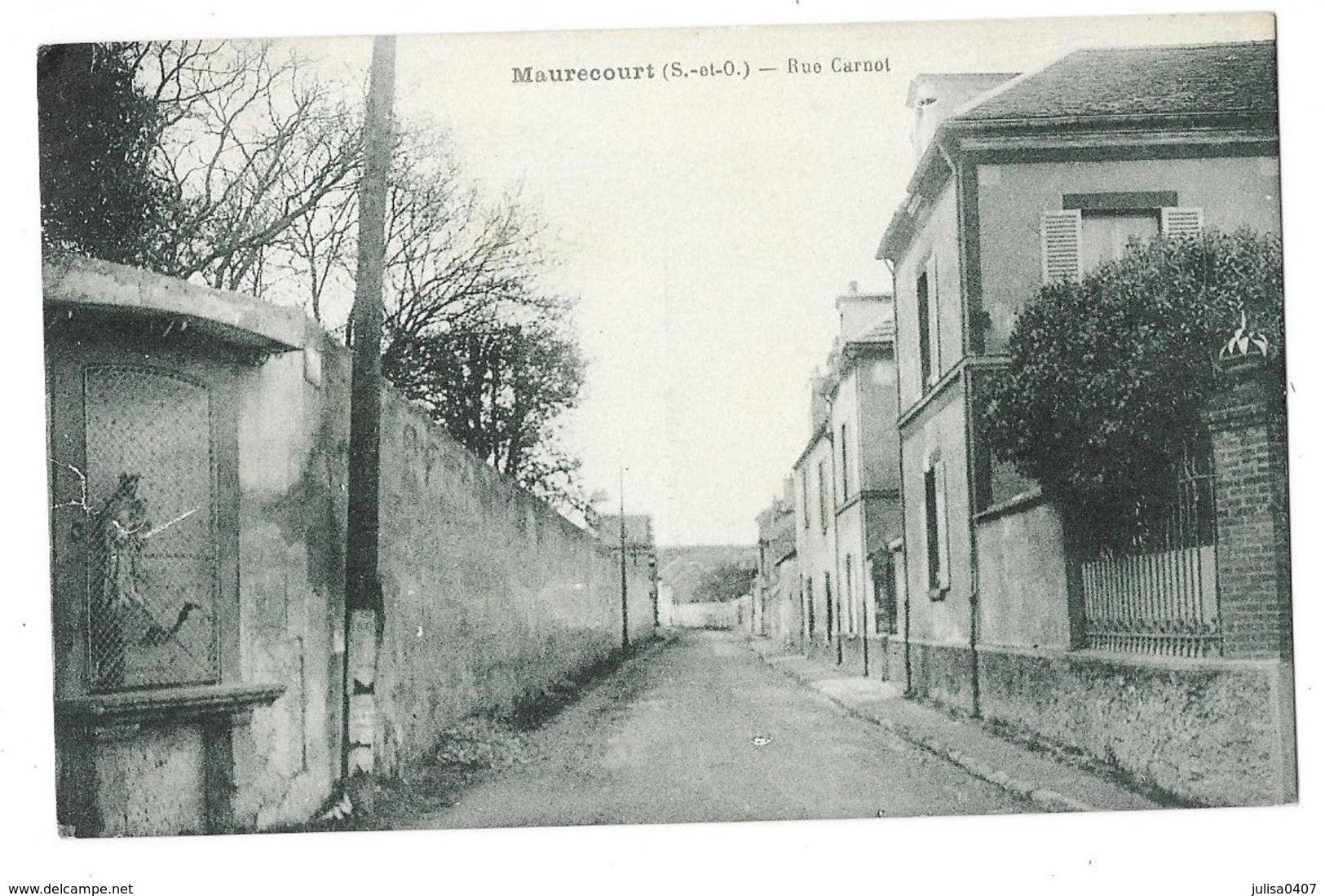 MAURECOURT (78) Rue Carnot Vignette Scoutisme éclaireuses Au Verso - Maurecourt