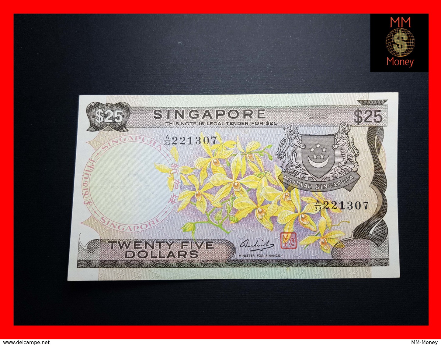 SINGAPORE 25 $  1972 P. 4  VF \ XF - Singapore