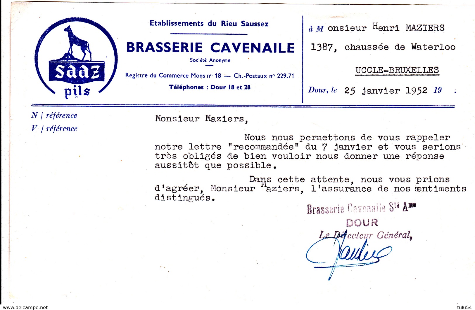 Brasserie Cavenaile à Dour - Verzamelingen