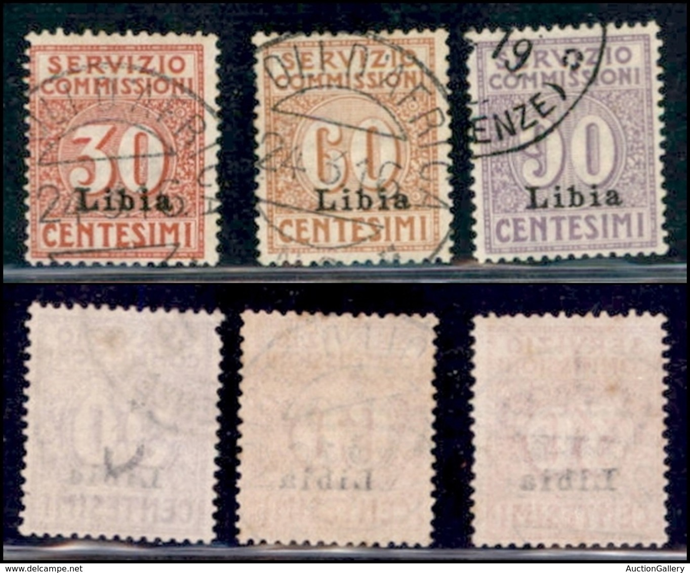 COLONIE - LIBIA - Servizio Commissioni - 1915 - Soprastampati (1/3) - Serie Completa - Usata (900) - Sonstige & Ohne Zuordnung