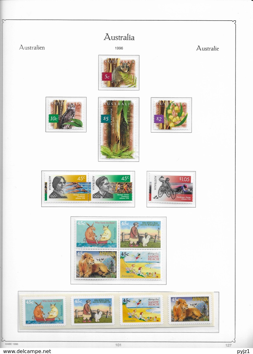 1996 MNH Australia, Year According To Album (11 Scans) Postfris** - Años Completos