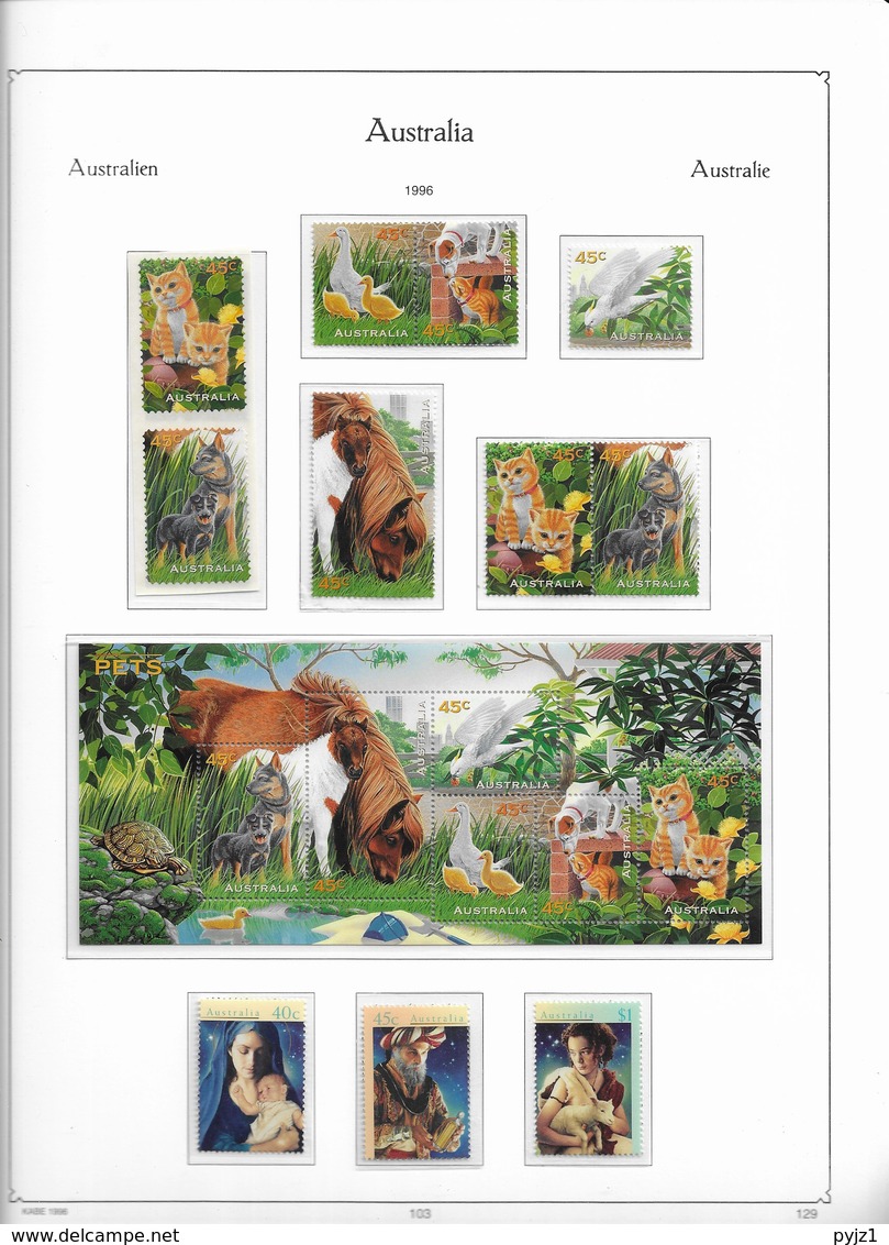 1996 MNH Australia, year according to album (11 scans) postfris**