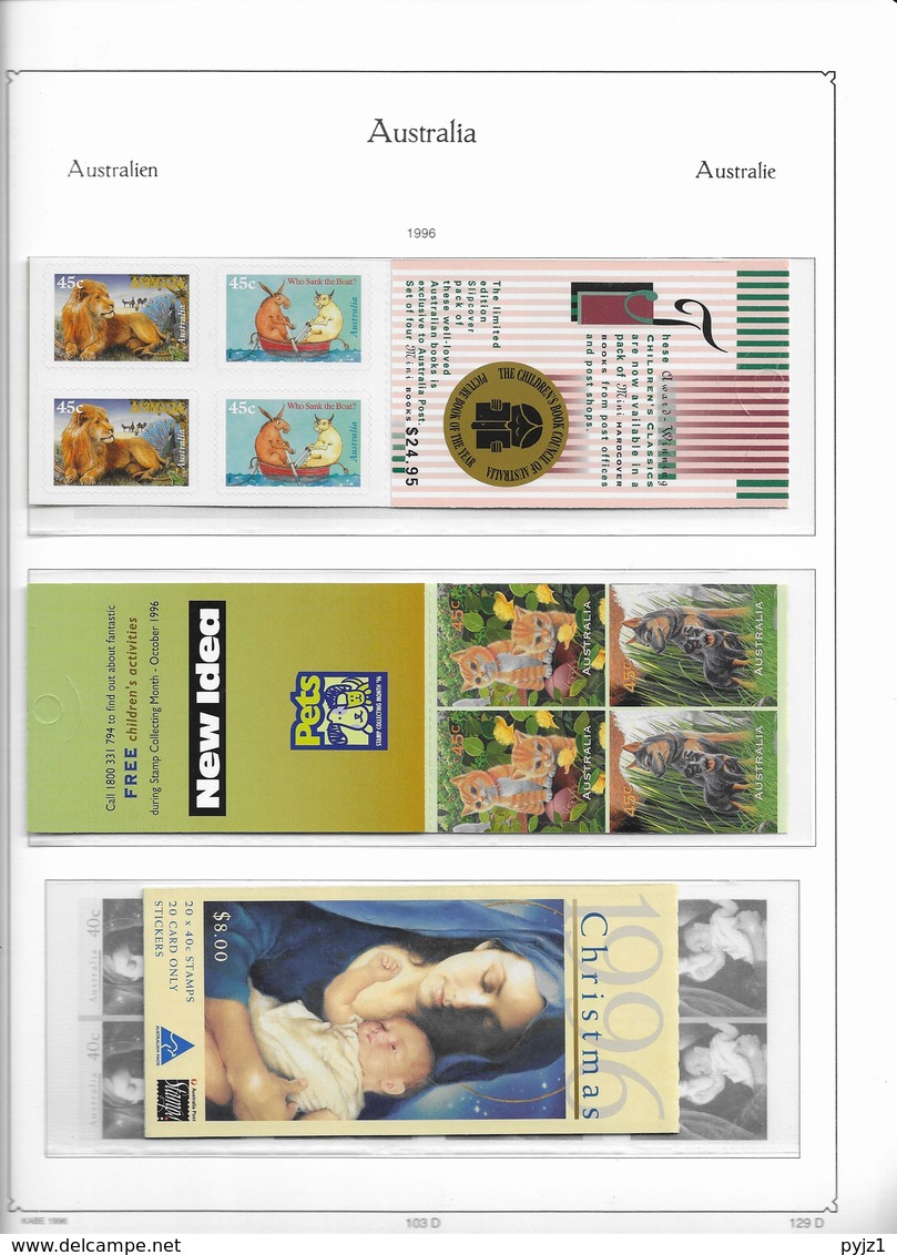 1996 MNH Australia, year according to album (11 scans) postfris**