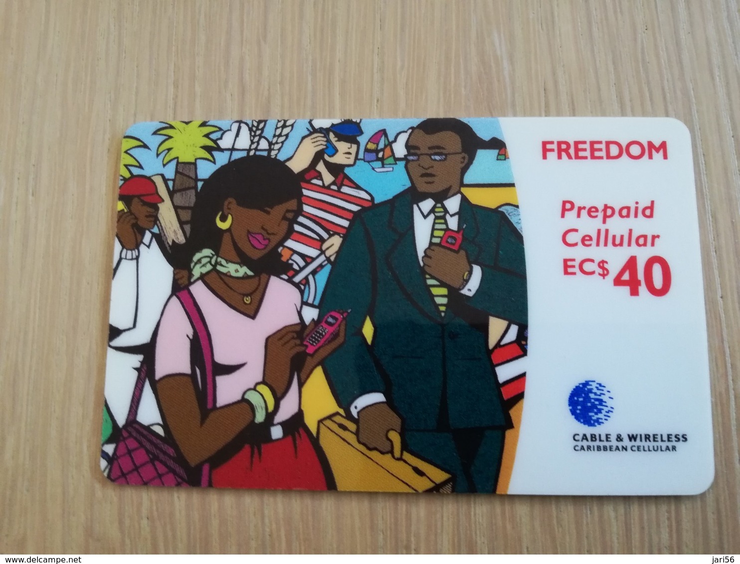 CARIBBEAN ISLANDS EC $ 40,-PREPAID  RED CELLULAIR FREEDOM, Used ** 1556** - Other - America