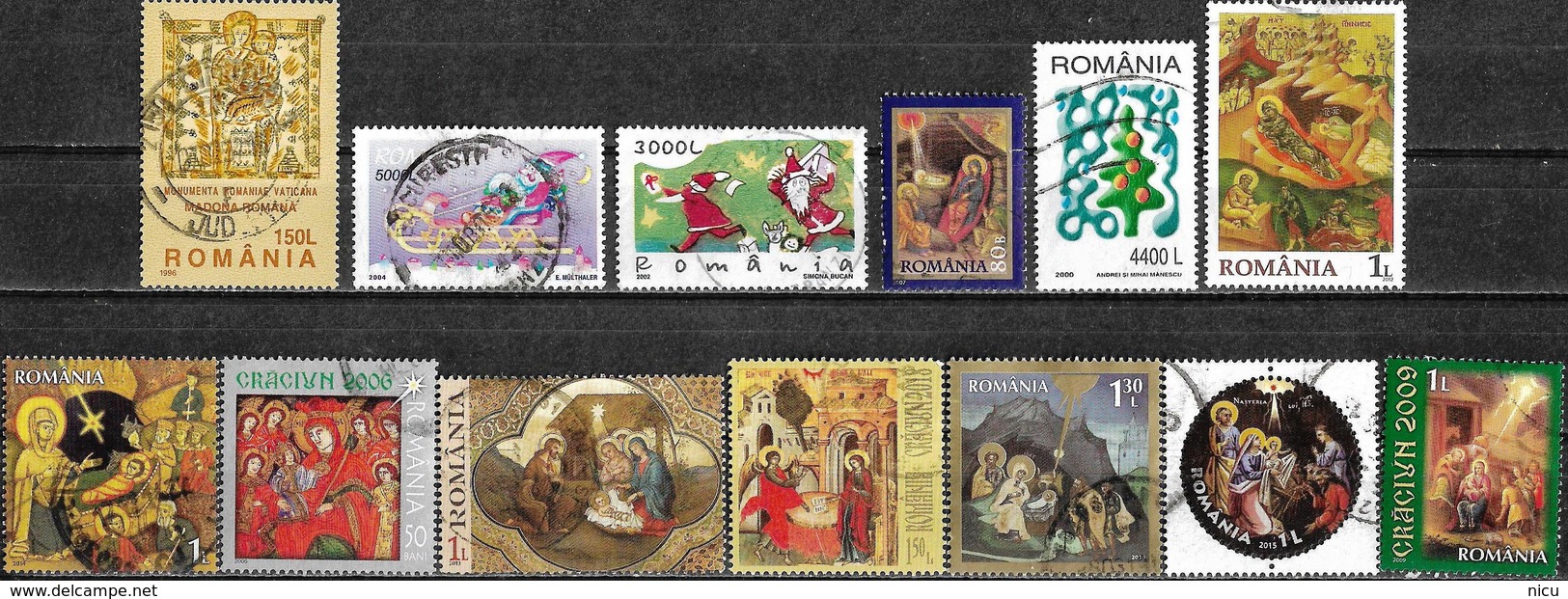 1996-2018 - 13 DIFFERENT USED STAMPS WITH CHRISTMAS - Sonstige & Ohne Zuordnung