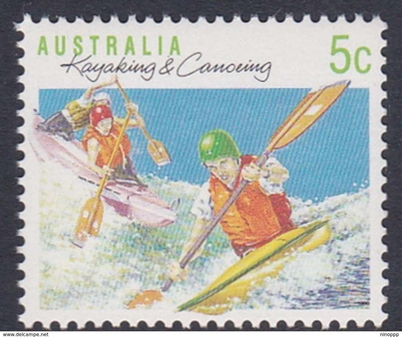 Australia ASC 1227b 1990 Sports 5c Kayaking Perf 14 X 14.5, Mint Never Hinged - Prove & Ristampe