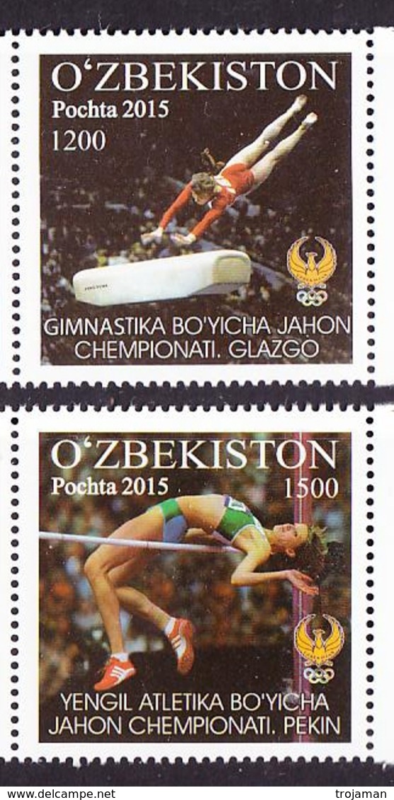 UZ-20-15  2015. Uzbekistan,Sport, World Championships, Glasgow & Pekin, 2v, Mint/** - Usbekistan