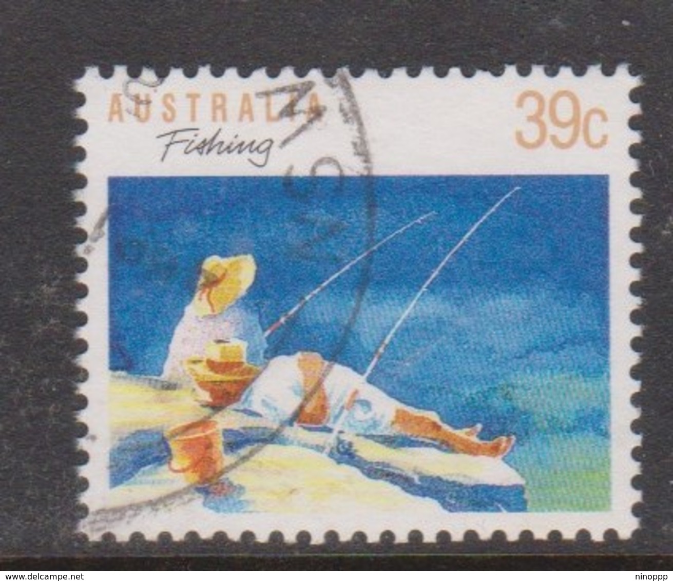 Australia ASC 1185 1989 Sports 39c Fishing Perf 13 X 13.5, Used - Proeven & Herdruk