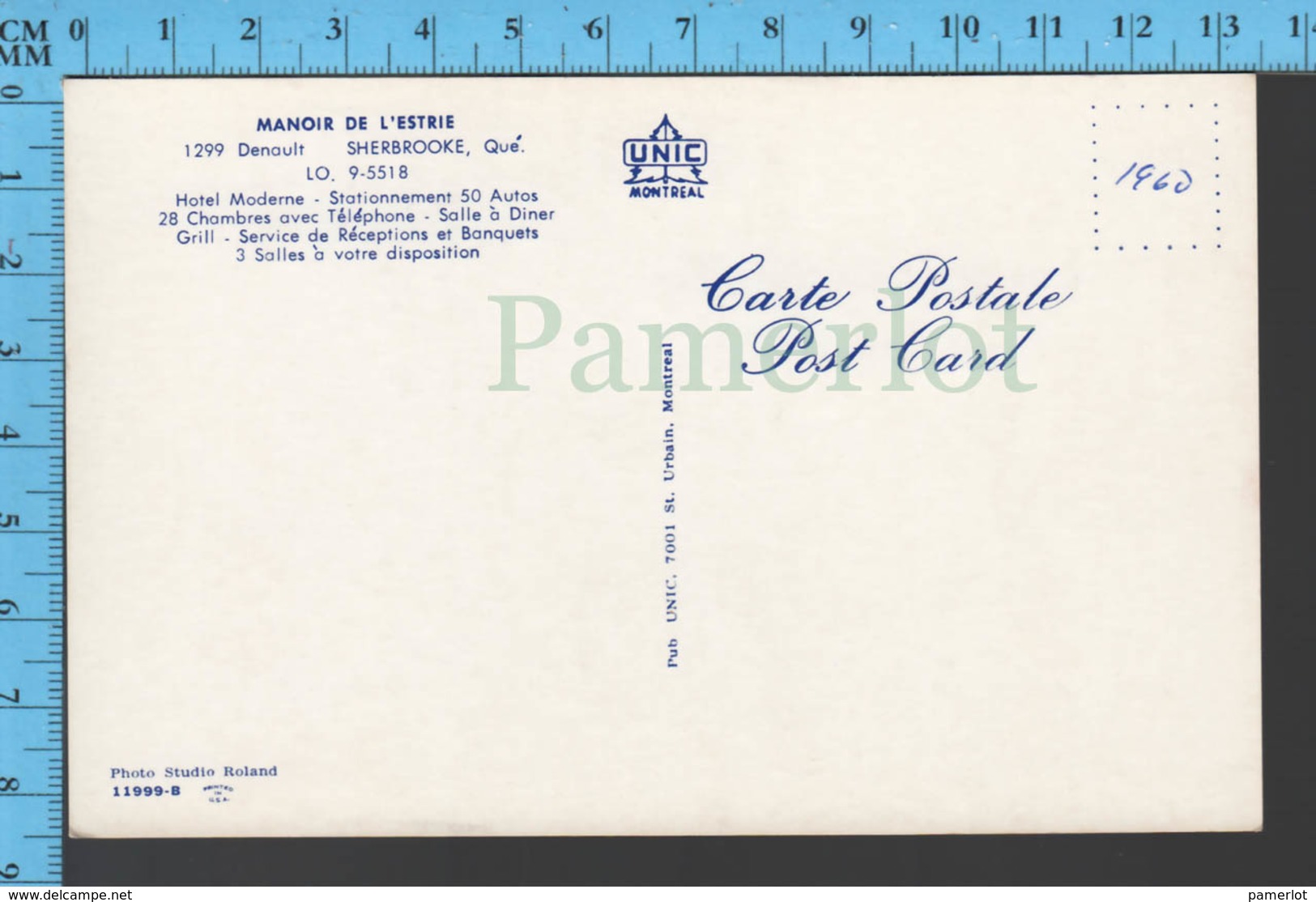 Sherbrooke Quebec - Interieur Du Manoir De L'estrie - Pub: Unic - Post Card Canada - Sherbrooke