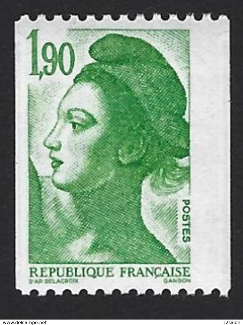 FRANCE VARIÉTÉ LIBERTÉ DE GANDON N° 2426 1/2 BANDE DE PHOSPHORE A GAUCHE ET 1/2 A DROITE - 1982-1990 Liberty Of Gandon