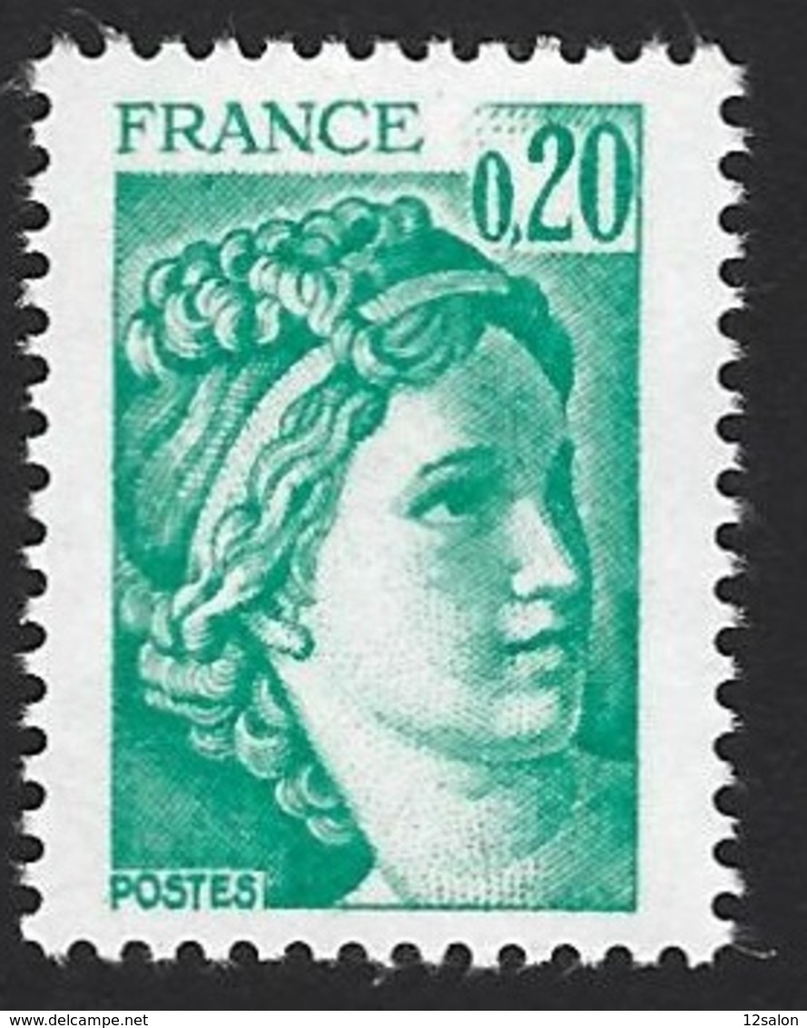 FRANCE VARIÉTÉ SABINE DE GANDON N° 1967  1 BANDE DE PHOSPHORE A GAUCHE PARTIEL - 1977-1981 Sabine Van Gandon