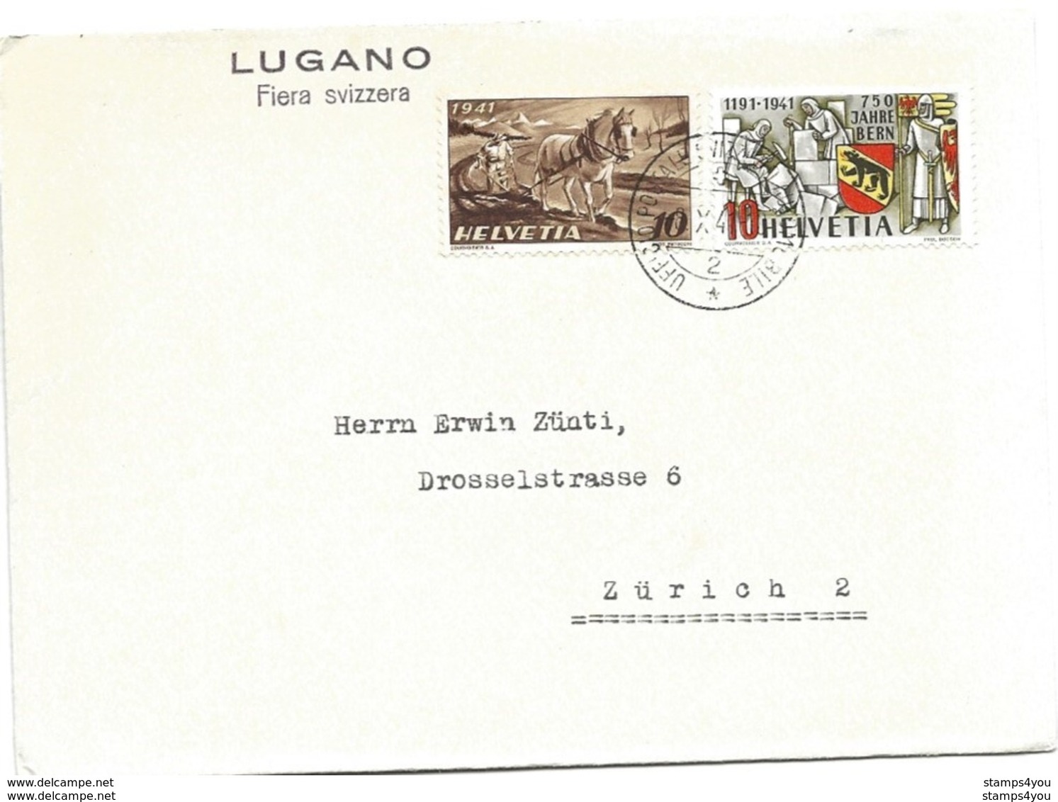 123 - 73 - Enveloppe Avec Oblit Spéciale "Lugano Fiera Svizzera" 1941 - Polar Ships & Icebreakers