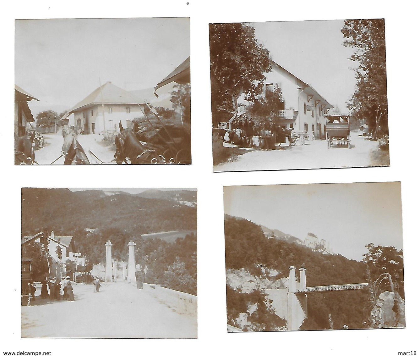 4 Photographies Originales - CUSY (74) Pont De L' Abime - 1901 Canton De Rumilly - Pas Carte Postale - - Rumilly