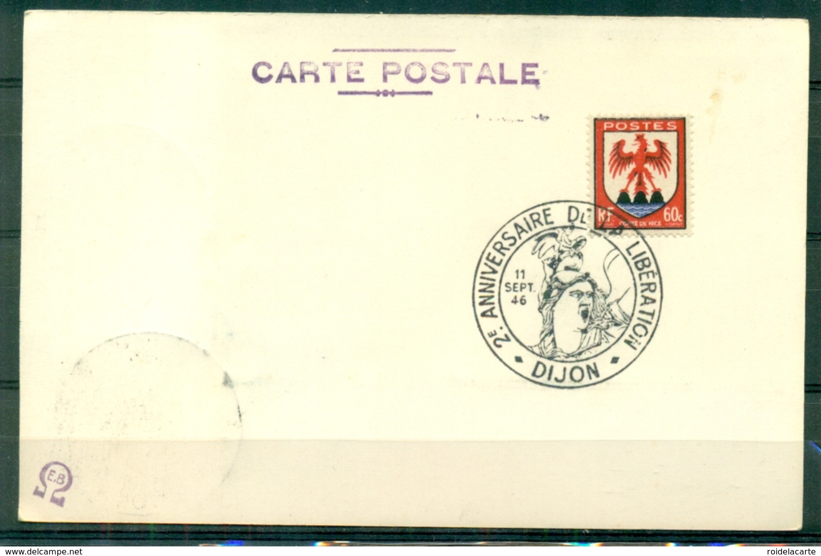 CM-Carte Maximum Card #France-1945 (Yv.N° 716+314) Gandon ,Roujet De Lisle # Obl.congrès Maximaphile+Libération Dijon - 1940-1949