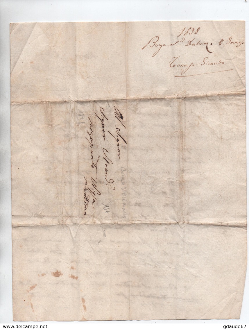 1838 - LETTRE PAR PORTEUR De BORGO SAN DALMAZZO (PIEMONTE) Pour NICE - ...-1850 Préphilatélie