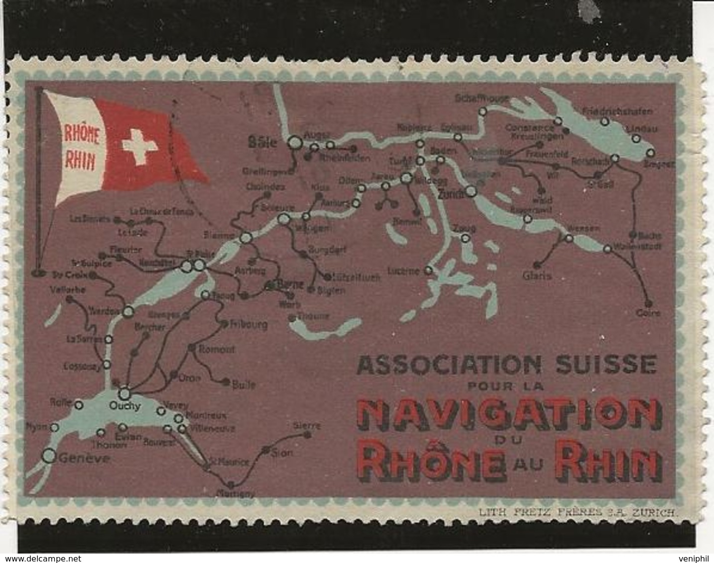 VIGNETTE ASSOCIATION SUISSE NAVIGATION DU RHONE AU RHIN - Toerisme (Vignetten)