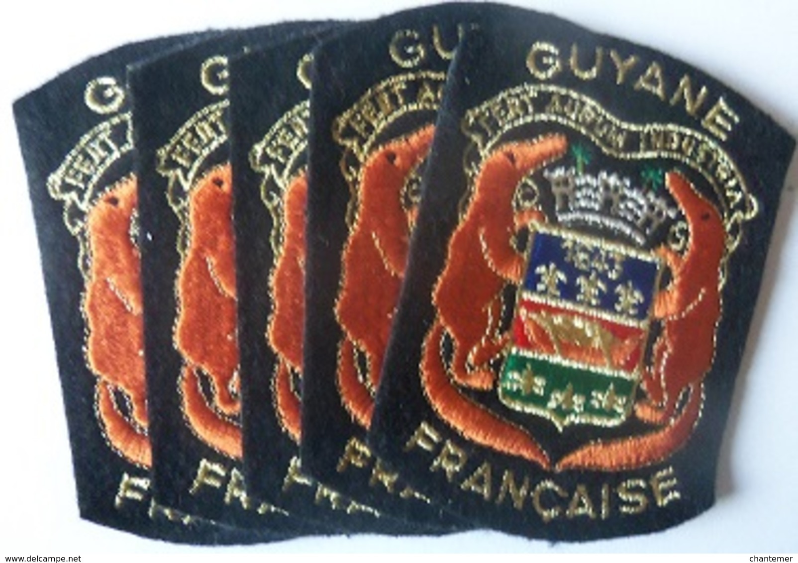 LOT DE 5 ECUSSONS BRODES GUYANE - Patches