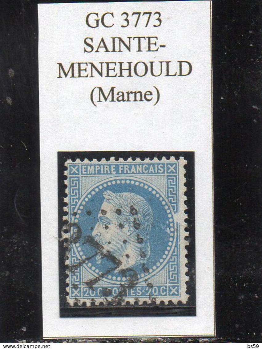 Marne - N° 29B (clair Au Recto) Obl GC 3773 Sainte-Ménéhould - 1863-1870 Napoleon III With Laurels