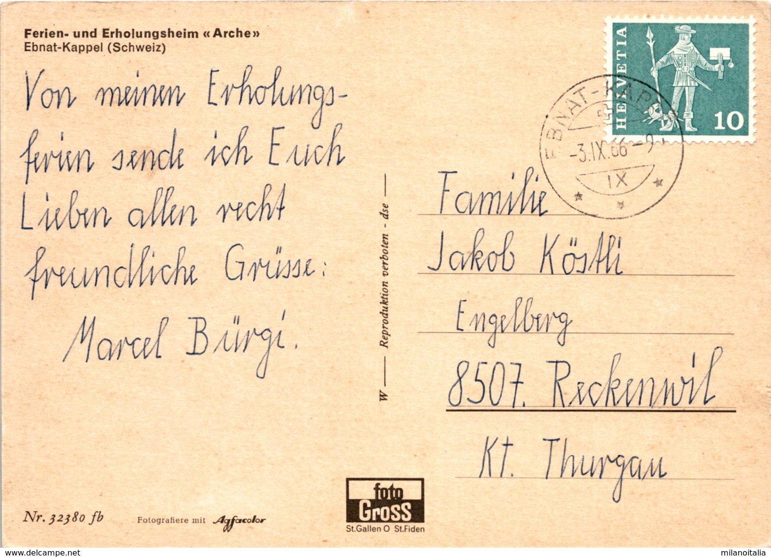 Missions- Und Erholungshaus "Arche" - Ebnat-Kappel (32380) * 3. 9. 1966 - Ebnat-Kappel