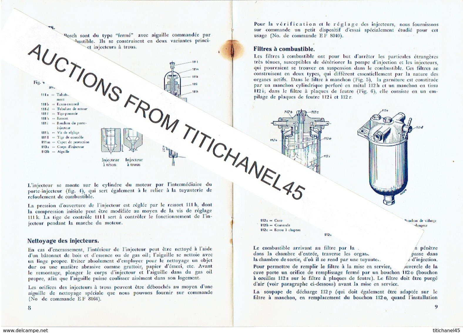 1936 Carnet De 12 Pages BOSCH Equipements Pour Moteurs à Huile Lourde, Pompes D'injection Type PF, Injecteurs, Filtres - Altri & Non Classificati