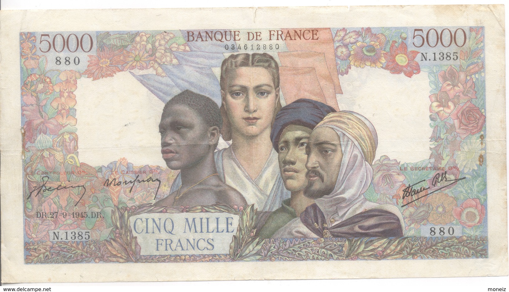 5000 FRANCS EMPIRE FRANCAIS 1945    27/09/45 - 5 000 F 1942-1947 ''Empire Français''