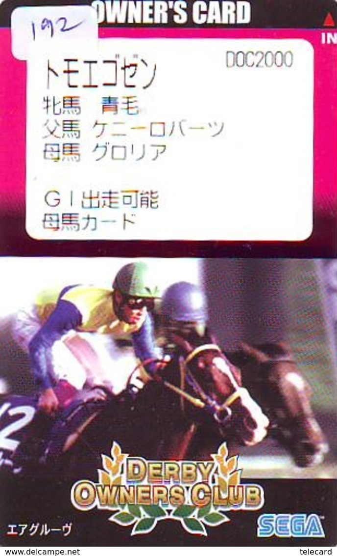Telecarte Japon Jeu Video - (192) SEGA - Game Phonecard Japan - Spiel Telekarte Japan - Spelletjes