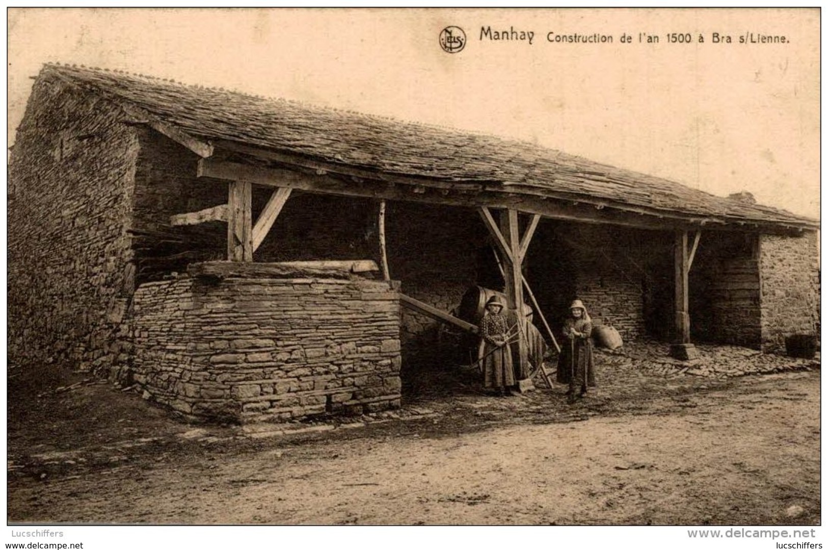 Manhay - Construction De L'an 1500 à Bra S/ Lienne - Vue Animée - Nels - 2 Scans - Manhay