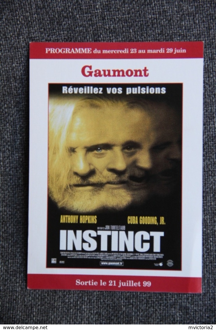 CINEMA :  ANTHONY HOPKINS  " INSTINCT  ". - Posters On Cards