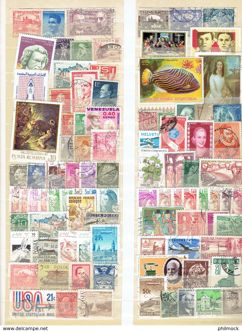 Lot important 6Kg 500 - 8 classeurs avec timbres Belgique et monde MNH-MH-Oblitérés - LIQUIDATION