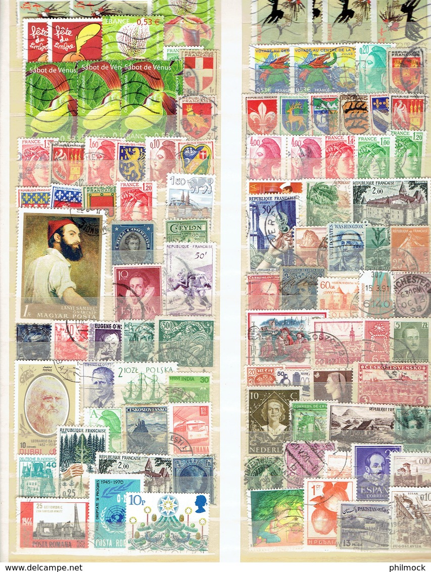 Lot important 6Kg 500 - 8 classeurs avec timbres Belgique et monde MNH-MH-Oblitérés - LIQUIDATION