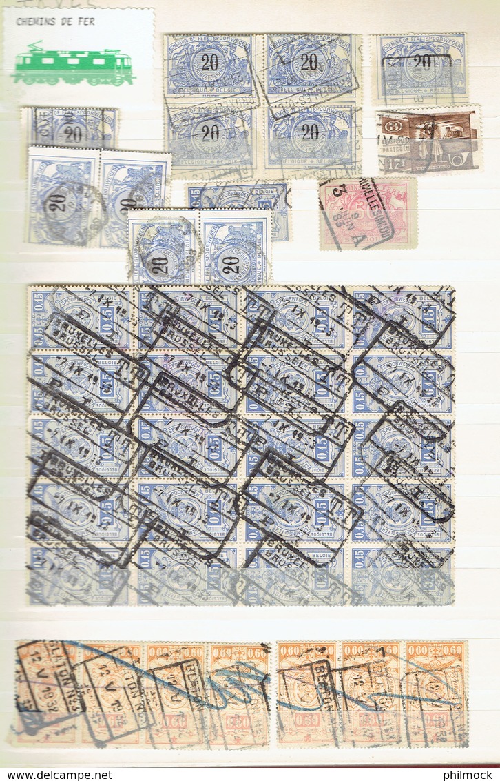 Lot important 6Kg 500 - 8 classeurs avec timbres Belgique et monde MNH-MH-Oblitérés - LIQUIDATION