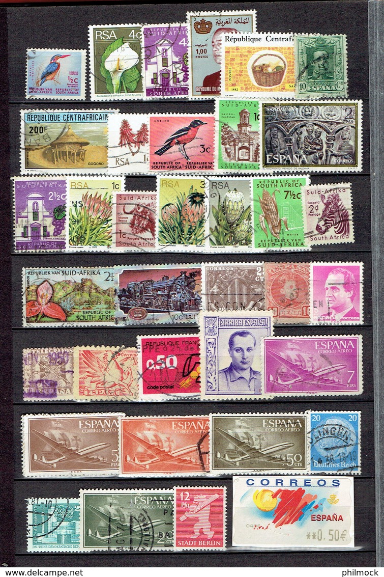 Lot important 6Kg 500 - 8 classeurs avec timbres Belgique et monde MNH-MH-Oblitérés - LIQUIDATION