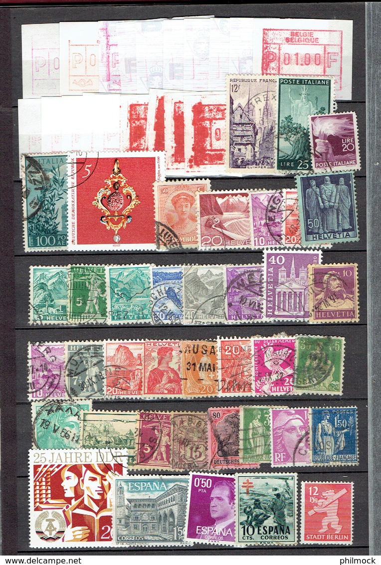 Lot important 6Kg 500 - 8 classeurs avec timbres Belgique et monde MNH-MH-Oblitérés - LIQUIDATION