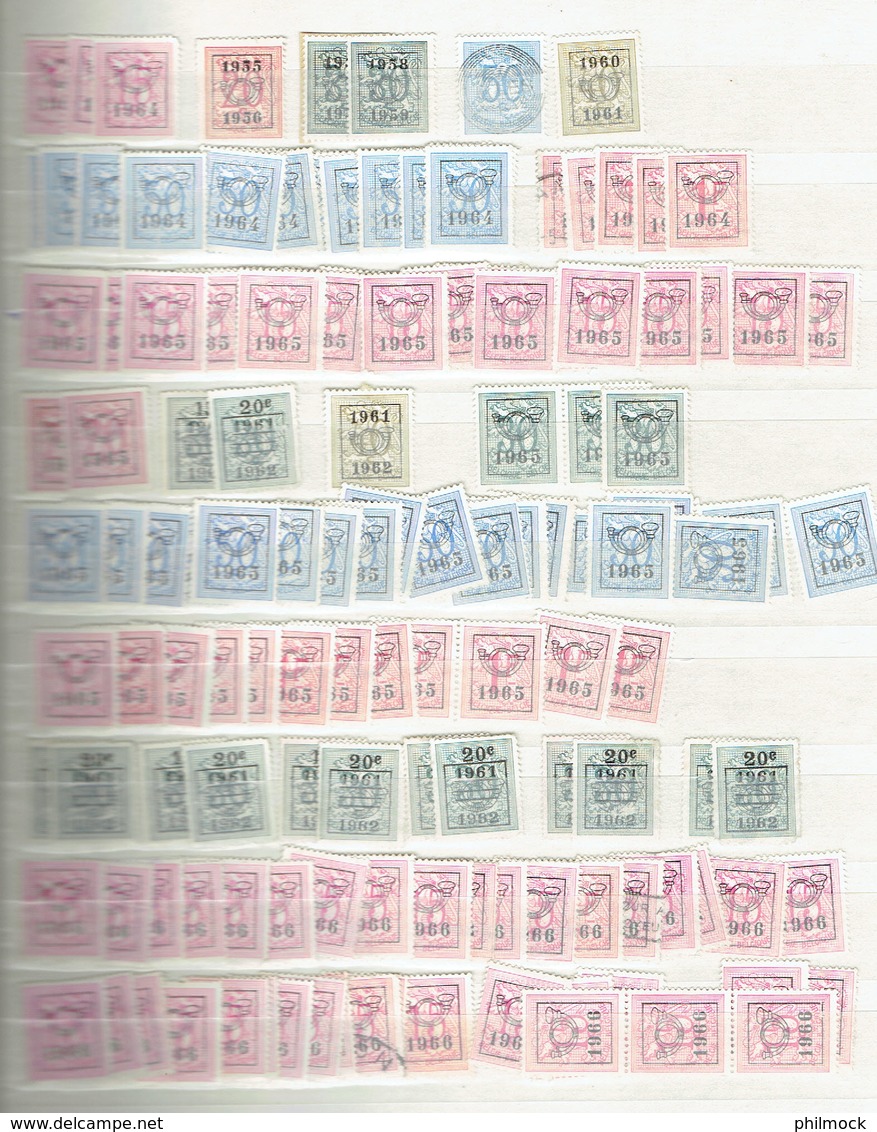 Lot important 6Kg 500 - 8 classeurs avec timbres Belgique et monde MNH-MH-Oblitérés - LIQUIDATION