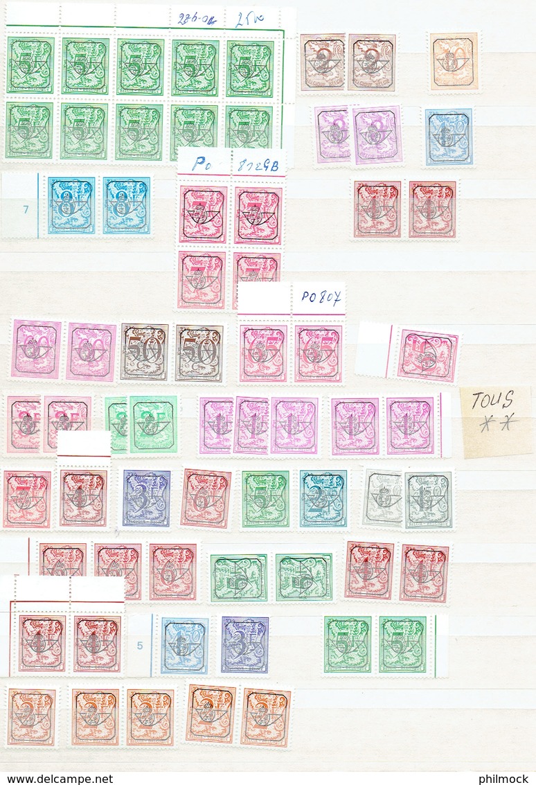 Lot important 6Kg 500 - 8 classeurs avec timbres Belgique et monde MNH-MH-Oblitérés - LIQUIDATION