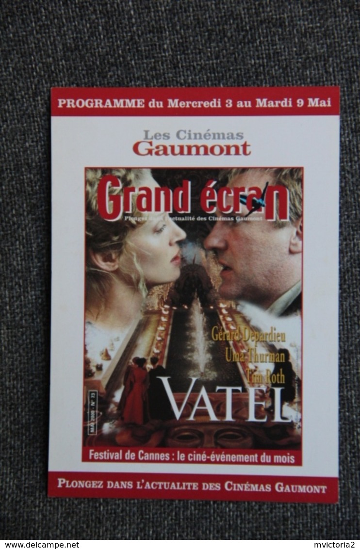 CINEMA : Gérard DEPARDIEU, Uma THURMAN   " VATEL ". - Affiches Sur Carte