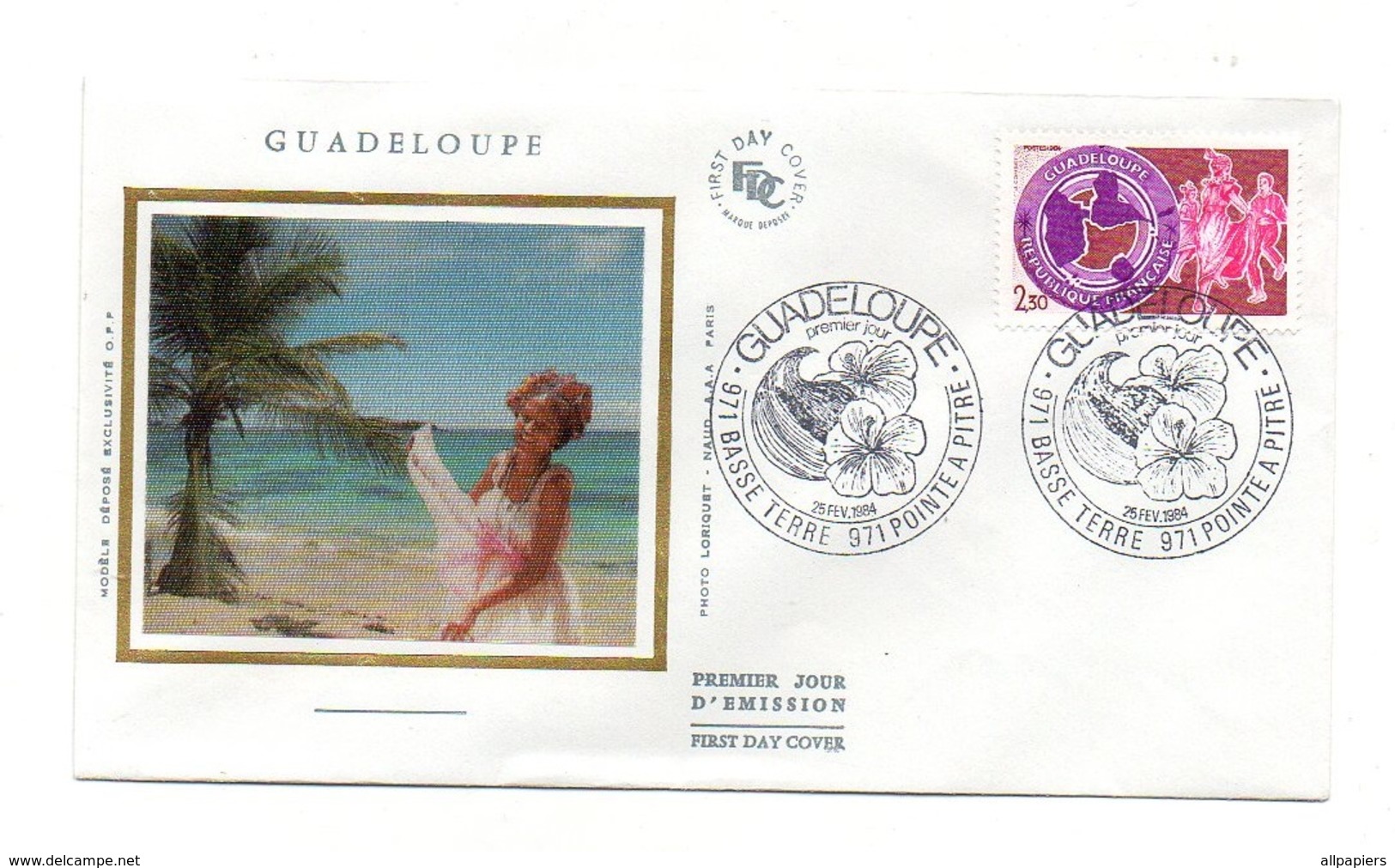 Enveloppe Premier Jour D'émission Guadeloupe Basse Terre Pointe à Pitre 1984 - Timbre de 2.30 Francs - Otros & Sin Clasificación