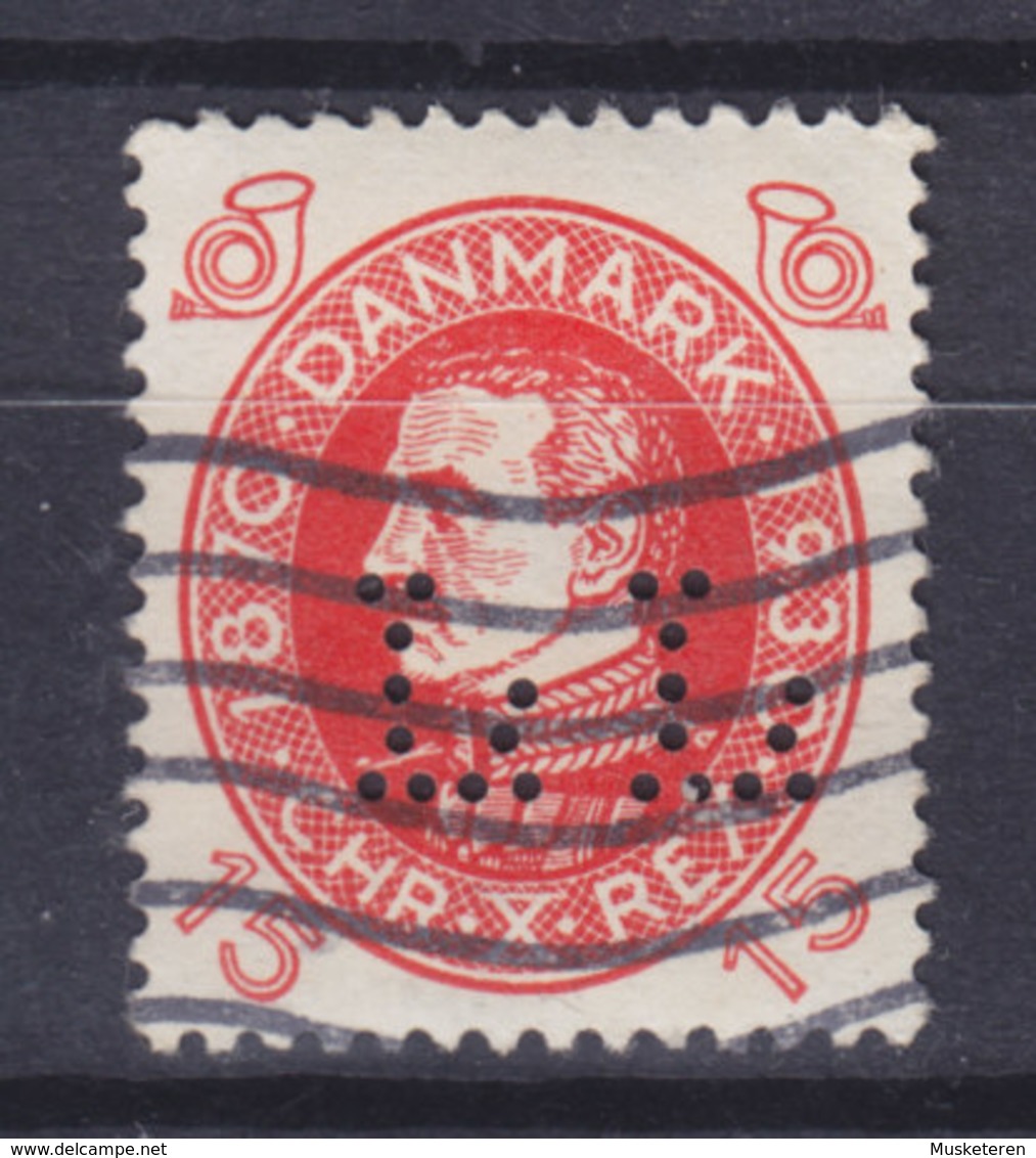 Denmark Perfin Perforé Lochung  (L45) 'LL' L. Levisioin Junr. A/S København Chr. X. 60. Geburtstag Stamp (2 Scans) - Variétés Et Curiosités