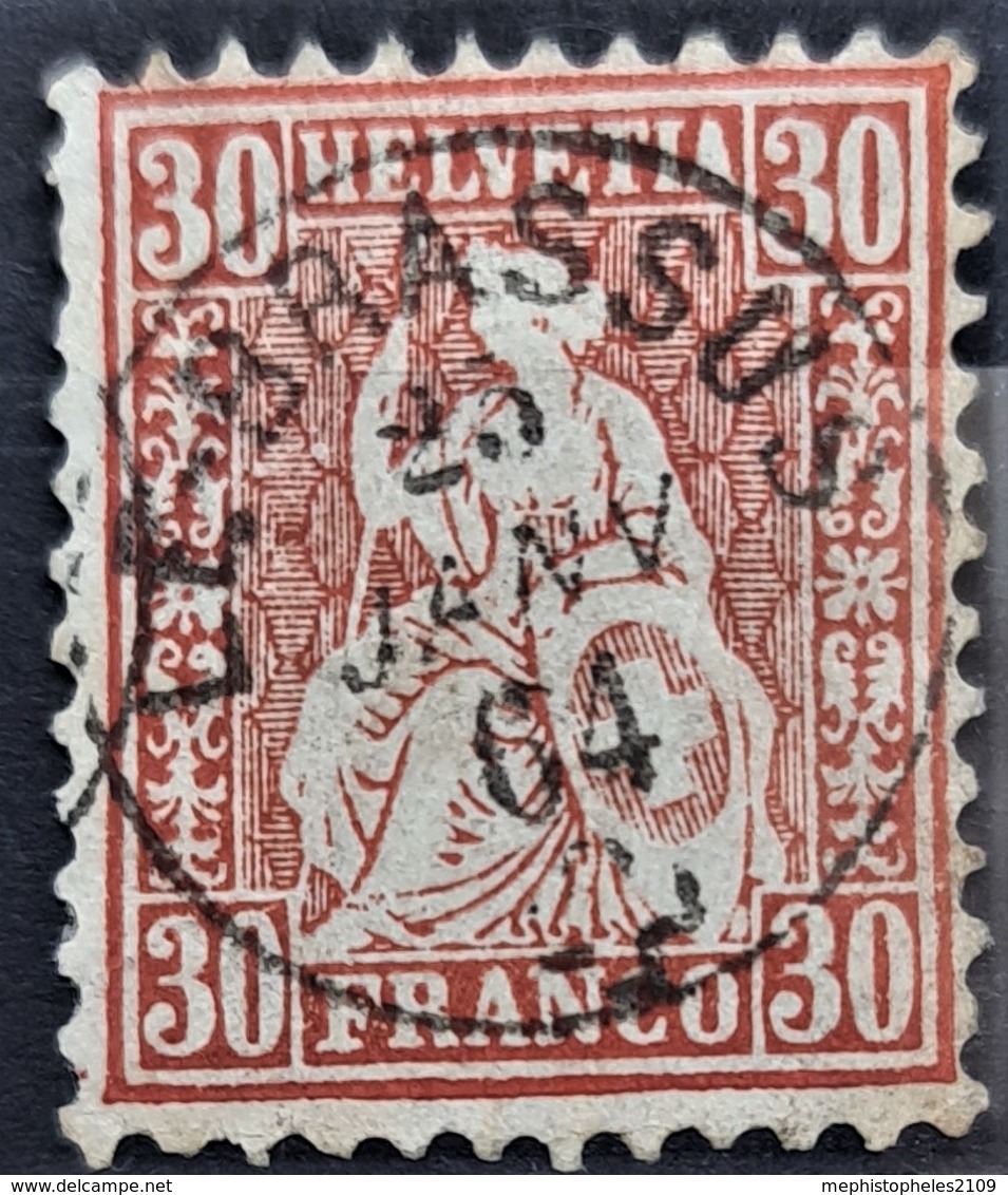 SWITZERLAND 1862 - Canceled - Sc# 46 - 30r - Oblitérés