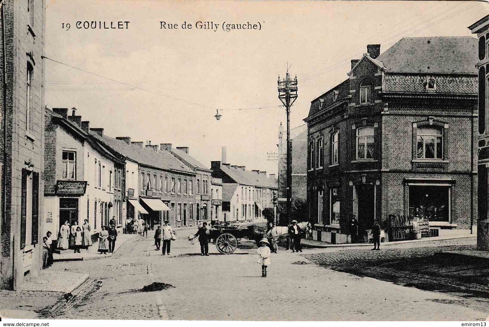 Couillet Rue De Gilly (gauche) Société Coopérative économique Attelage N°19 - Charleroi