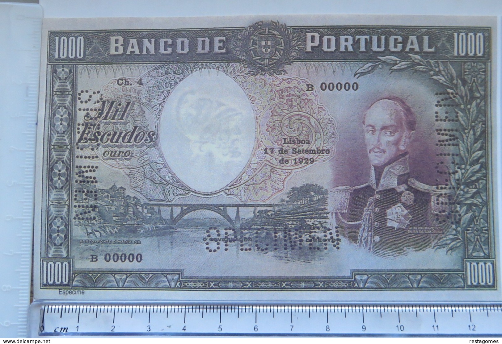 Portugal- 1000 Escudos 1929, "Billets Fictifs Specimen" (RÉPLICA) UNC - Fictifs & Spécimens