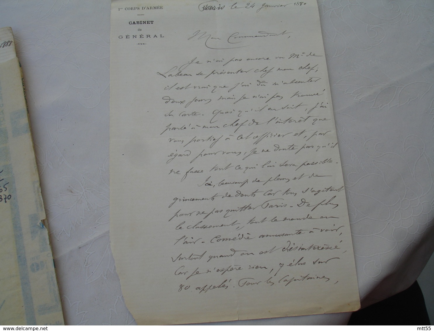 Rigollet Joseph Perpignan  Lot 2 Lettre Autographe Pour Appui Avancement Militaire - Altri & Non Classificati